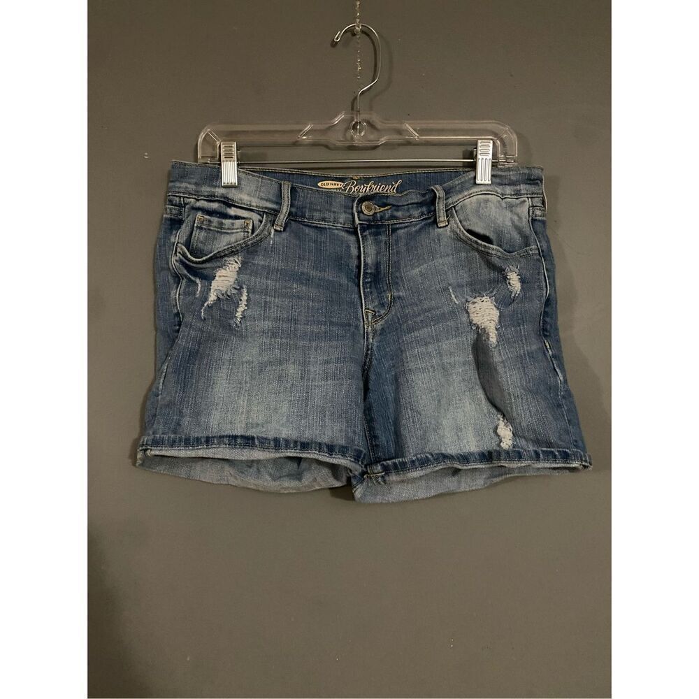 Old Navy Light Wash Boyfriend Distressed Denim Jean Shorts Size 8